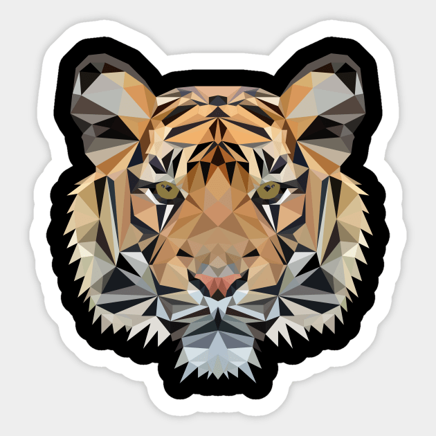 Tiger big cat head polygon geometric gift Sticker by MaveriKDALLAS